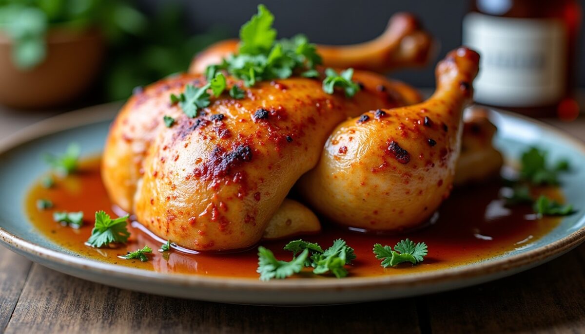 Délicieuse cuisse de poulet rôtie : croustillante à souhait et fondante à l'intérieur
